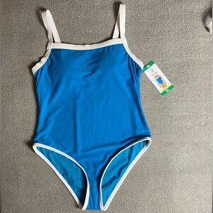 Hurley Blue and White Women’s Swim One Piece Summer Vacation Coastal Beach